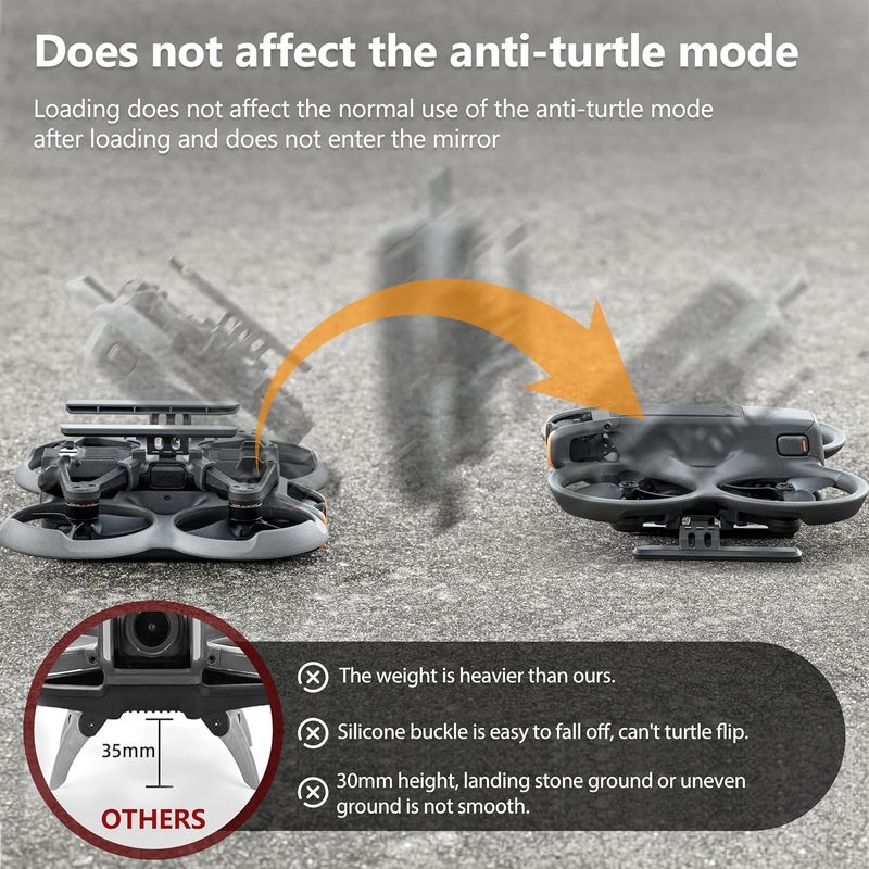 STARTRC Landing Gear for DJI AVATA 2 Drone Accessories,Foldable Extended Landing Legs Kit for DJI AVATA 2 Drone Protector, black - Image 5